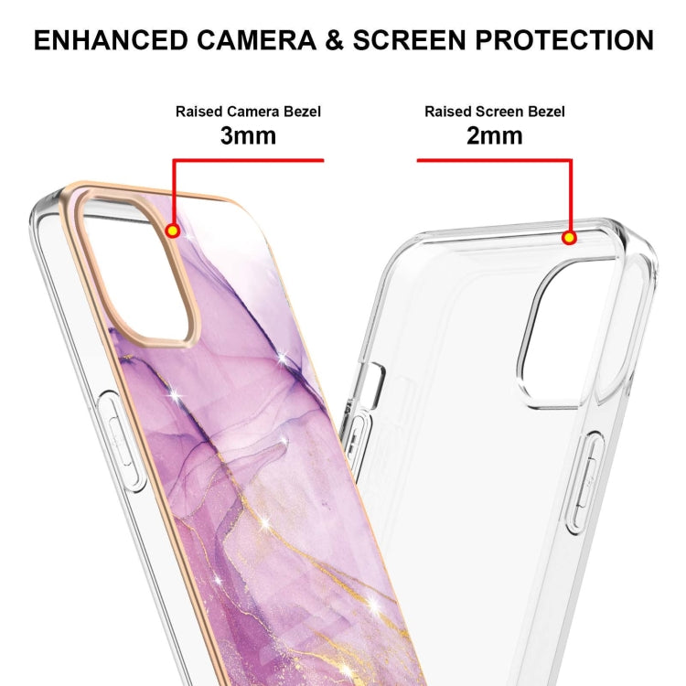 Electroplating Marble Pattern Dual-side IMD TPU Shockproof Case, For iPhone 13 mini, For iPhone 13, For iPhone 13 Pro, For iPhone 13 Pro Max
