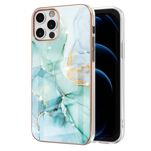 Electroplating Marble Pattern Dual-side IMD TPU Shockproof Case, For iPhone 12 / 12 Pro, For iPhone 12 Pro Max, For iPhone 11, For iPhone 11 Pro Max