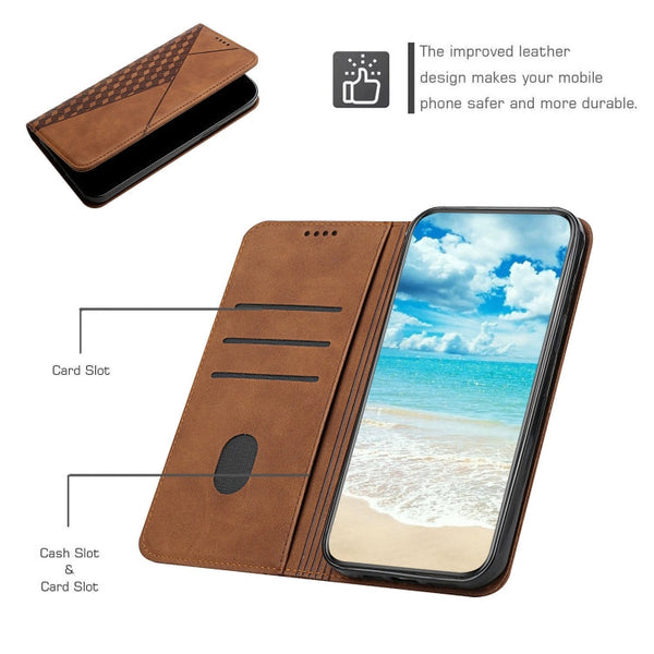 Diamond Pattern Splicing Skin Feel Magnetic Horizontal Flip Leather Case with Card Slots & Holder & Wallet, For iPhone 12 mini, For iPhone 12 / 12 Pro, For iPhone 12 Pro Max, For iPhone 11