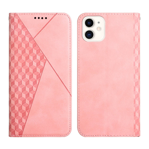 Diamond Pattern Splicing Skin Feel Magnetic Horizontal Flip Leather Case with Card Slots & Holder & Wallet, For iPhone 12 mini, For iPhone 12 / 12 Pro, For iPhone 12 Pro Max, For iPhone 11