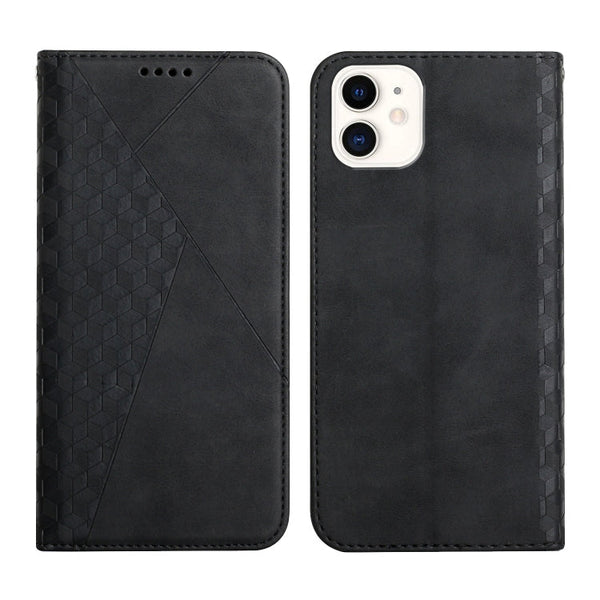 Diamond Pattern Splicing Skin Feel Magnetic Horizontal Flip Leather Case with Card Slots & Holder & Wallet, For iPhone 12 mini, For iPhone 12 / 12 Pro, For iPhone 12 Pro Max, For iPhone 11