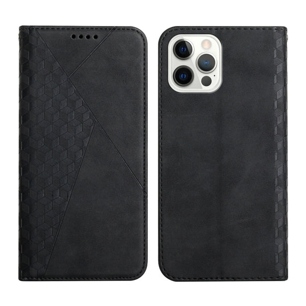 Diamond Pattern Splicing Skin Feel Magnetic Horizontal Flip Leather Case with Card Slots & Holder & Wallet, For iPhone 12 mini, For iPhone 12 / 12 Pro, For iPhone 12 Pro Max, For iPhone 11