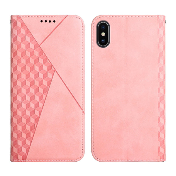 Diamond Pattern Splicing Skin Feel Magnetic Horizontal Flip Leather Case with Card Slots & Holder & Wallet, For iPhone 11 Pro, For iPhone 11 Pro Max, For iPhone X / XS, For iPhone XR