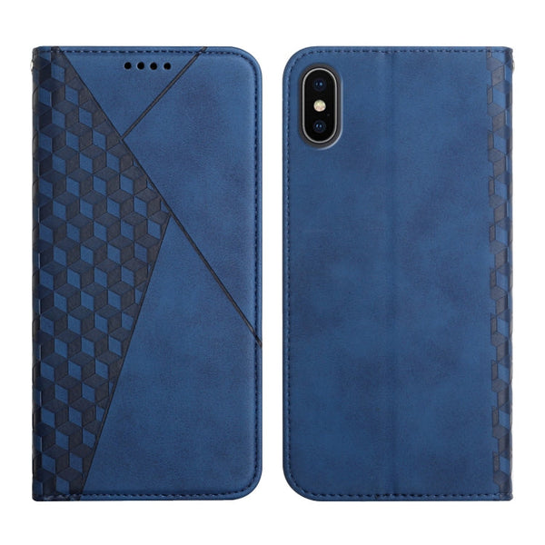 Diamond Pattern Splicing Skin Feel Magnetic Horizontal Flip Leather Case with Card Slots & Holder & Wallet, For iPhone 11 Pro, For iPhone 11 Pro Max, For iPhone X / XS, For iPhone XR