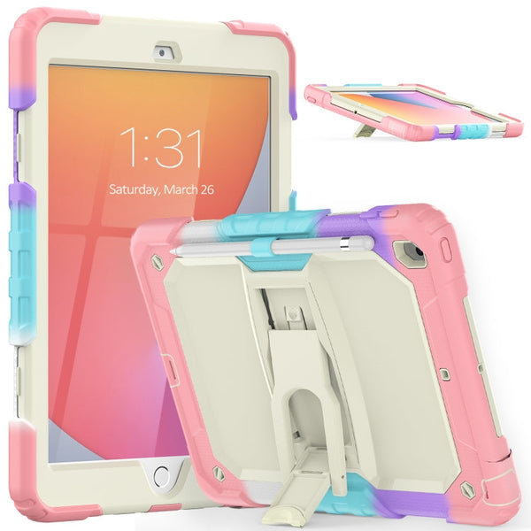 Shockproof Colorful Silica Gel + PC Protective Case with Holder & Shoulder Strap