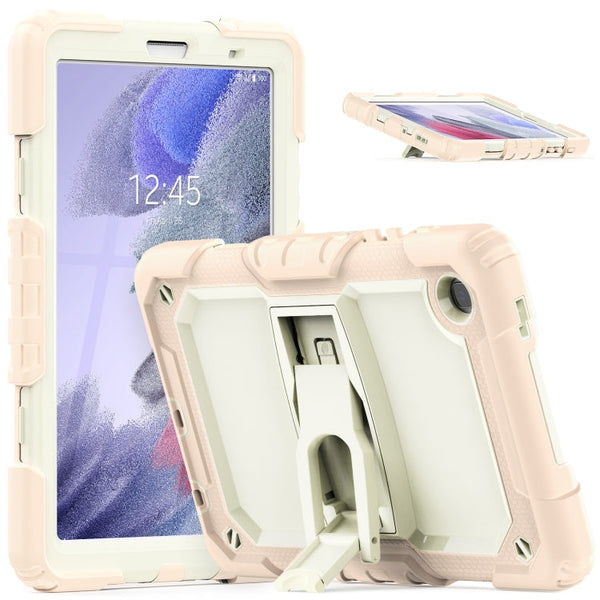 Shockproof Colorful Silica Gel + PC Protective Case with Holder & Shoulder Strap