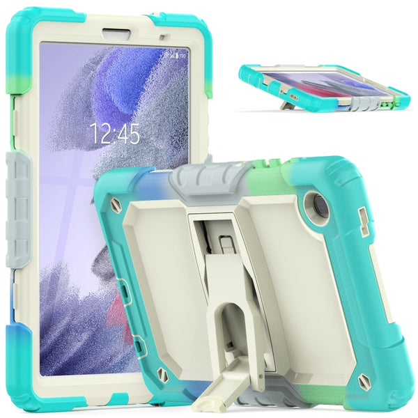 Shockproof Colorful Silica Gel + PC Protective Case with Holder & Shoulder Strap