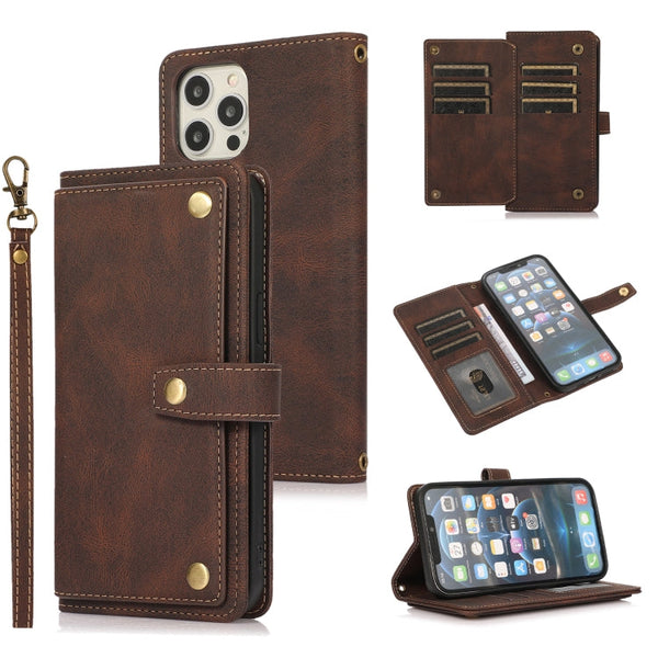 PU + TPU Horizontal Flip Leather Case with Holder & Card Slot & Wallet & Lanyard, For iPhone 12 mini, For iPhone 12 / 12 Pro, For iPhone 12 Pro Max, For iPhone 13 mini