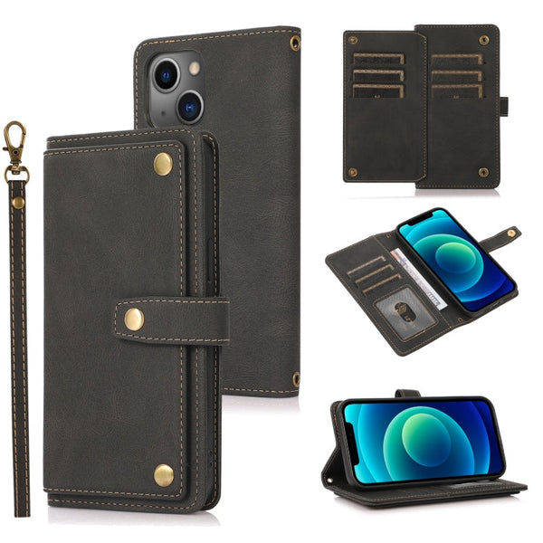 PU + TPU Horizontal Flip Leather Case with Holder & Card Slot & Wallet & Lanyard, For iPhone 13, For iPhone 13 Pro, For iPhone 13 Pro Max