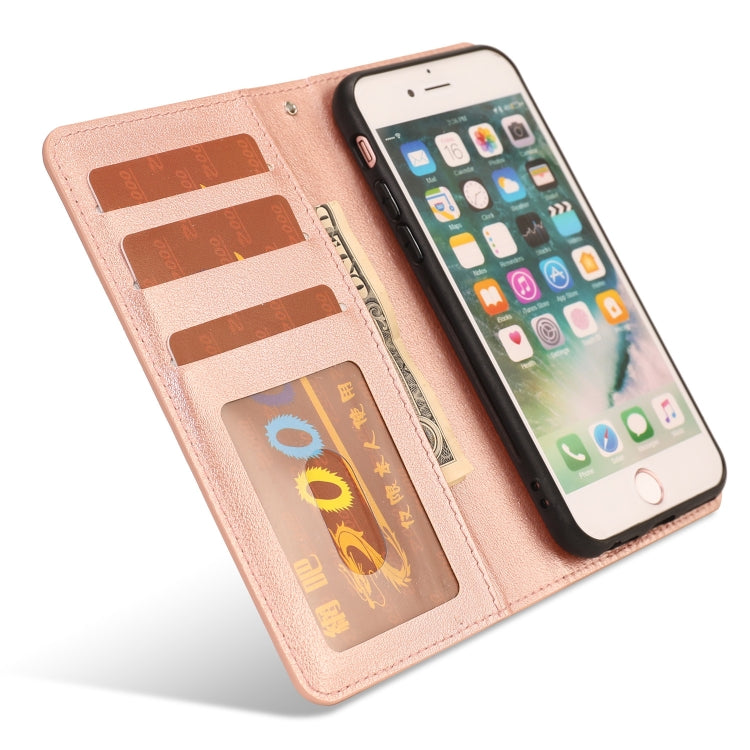 Ultra-thin Separable Magnetic Horizontal Flip Leather Case with Card Slot & Wallet, For iPhone SE 2022 / SE 2020 / 8 / 7, For iPhone X / XS