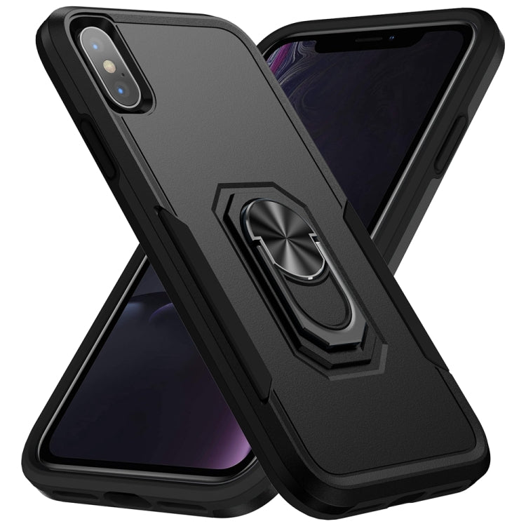 Pioneer Armor Heavy Duty PC + TPU Shockproof Case with Holder, For iPhone XS Max