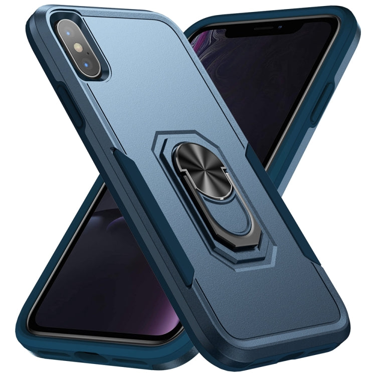 Pioneer Armor Heavy Duty PC + TPU Shockproof Case with Holder, For iPhone XS Max
