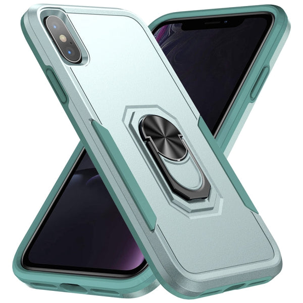 Pioneer Armor Heavy Duty PC + TPU Shockproof Case with Holder, For iPhone XS Max