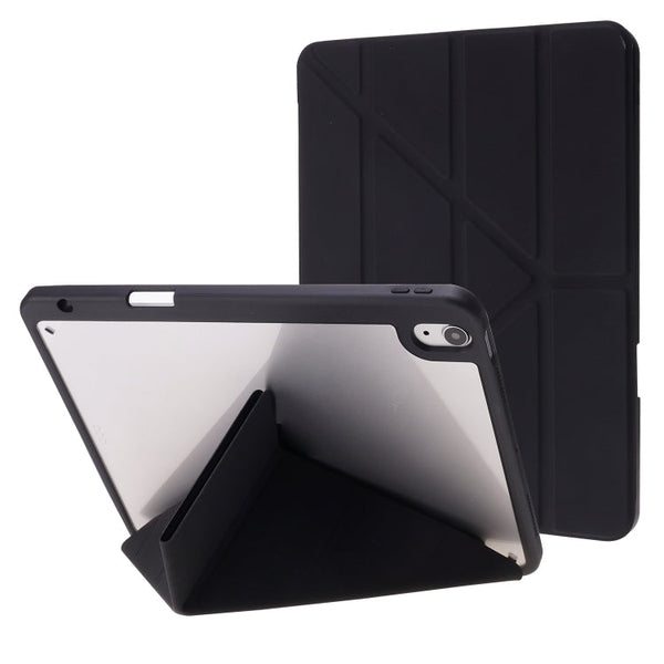 Deformation Transparent Acrylic Horizontal Flip PU Leather Case with Multi-folding Holder & Sleep / Wake-up Function & Pen Slot, For iPad Air 2022 / 2020 10.9, For iPad Pro 11.0 2021 / 2020 / 2018, For iPad 9.7 2017 / 2018 / Pro 9.7��������������������...