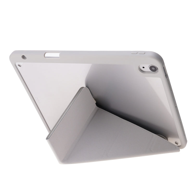 Deformation Transparent Acrylic Horizontal Flip PU Leather Case with Multi-folding Holder & Sleep / Wake-up Function & Pen Slot, For iPad Air 2022 / 2020 10.9, For iPad Pro 11.0 2021 / 2020 / 2018, For iPad 9.7 2017 / 2018 / Pro 9.7��������������������...