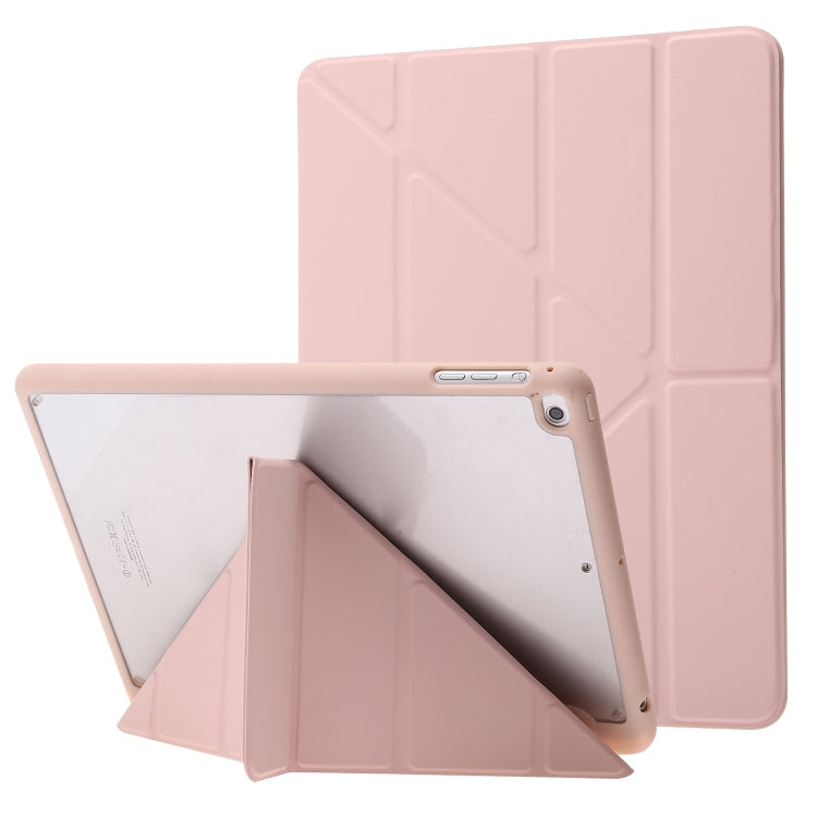 Deformation Transparent Acrylic Horizontal Flip PU Leather Case with Multi-folding Holder & Sleep / Wake-up Function & Pen Slot, For iPad Air 2022 / 2020 10.9, For iPad Pro 11.0 2021 / 2020 / 2018, For iPad 9.7 2017 / 2018 / Pro 9.7��������������������...