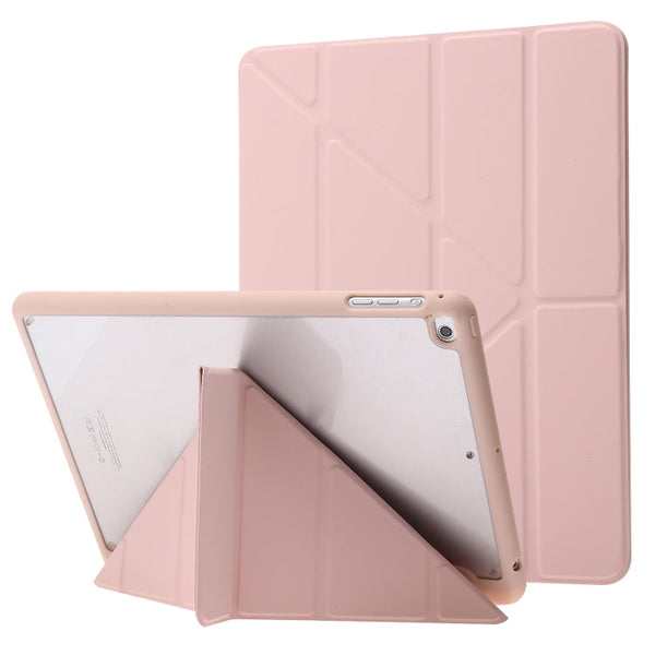 Deformation Transparent Acrylic Horizontal Flip PU Leather Case with Multi-folding Holder & Sleep / Wake-up Function & Pen Slot, For iPad Air 2022 / 2020 10.9, For iPad Pro 11.0 2021 / 2020 / 2018, For iPad 9.7 2017 / 2018 / Pro 9.7��������������������...