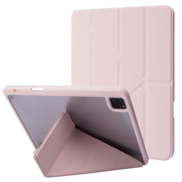 Deformation Transparent Acrylic Horizontal Flip PU Leather Case with Multi-folding Holder & Sleep / Wake-up Function & Pen Slot, For iPad Air 2022 / 2020 10.9, For iPad Pro 11.0 2021 / 2020 / 2018, For iPad 9.7 2017 / 2018 / Pro 9.7��������������������...
