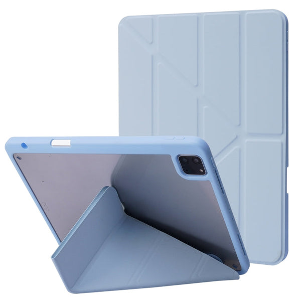 Deformation Transparent Acrylic Horizontal Flip PU Leather Case with Multi-folding Holder & Sleep / Wake-up Function & Pen Slot, For iPad Air 2022 / 2020 10.9, For iPad Pro 11.0 2021 / 2020 / 2018, For iPad 9.7 2017 / 2018 / Pro 9.7��������������������...