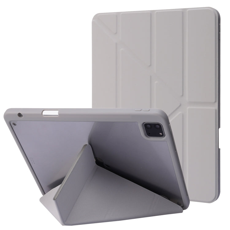 Deformation Transparent Acrylic Horizontal Flip PU Leather Case with Multi-folding Holder & Sleep / Wake-up Function & Pen Slot, For iPad Air 2022 / 2020 10.9, For iPad Pro 11.0 2021 / 2020 / 2018, For iPad 9.7 2017 / 2018 / Pro 9.7��������������������...