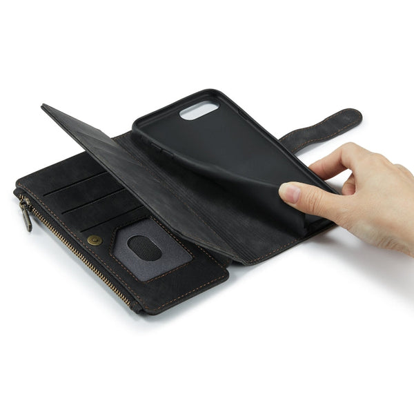 CaseMe-C30 PU + TPU Multifunctional Horizontal Flip Leather Case with Holder & Card Slot & Wallet & Zipper Pocket