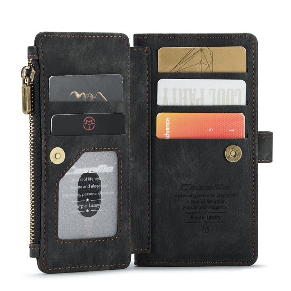 CaseMe-C30 PU + TPU Multifunctional Horizontal Flip Leather Case with Holder & Card Slot & Wallet & Zipper Pocket