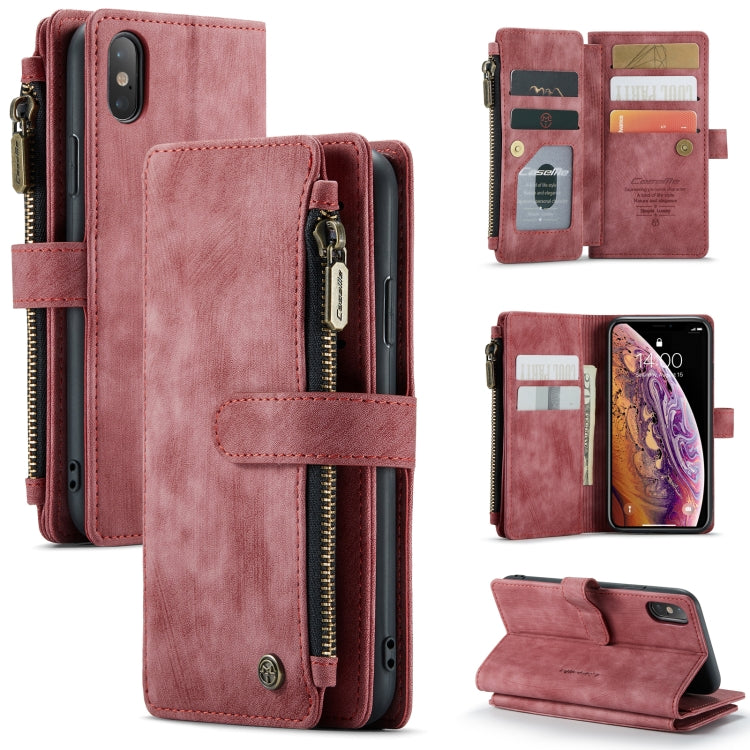CaseMe-C30 PU + TPU Multifunctional Horizontal Flip Leather Case with Holder & Card Slot & Wallet & Zipper Pocket
