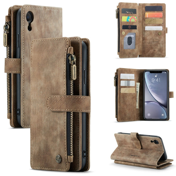 CaseMe-C30 PU + TPU Multifunctional Horizontal Flip Leather Case with Holder & Card Slot & Wallet & Zipper Pocket