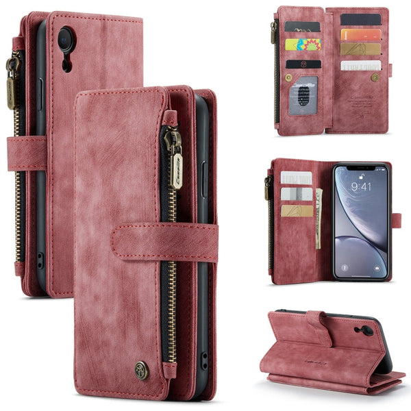 CaseMe-C30 PU + TPU Multifunctional Horizontal Flip Leather Case with Holder & Card Slot & Wallet & Zipper Pocket