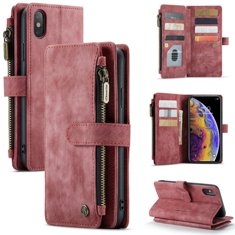 CaseMe-C30 PU + TPU Multifunctional Horizontal Flip Leather Case with Holder & Card Slot & Wallet & Zipper Pocket