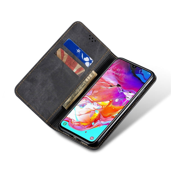 Denim Texture Casual Style Horizontal Flip Leather Case with Holder & Card Slots & Wallet