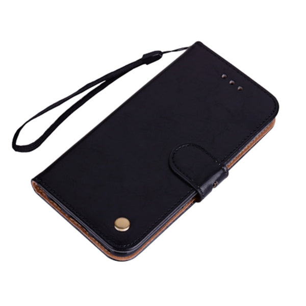 Business Style Oil Wax Texture Horizontal Flip Leather Case with Holder & Card Slots & Wallet