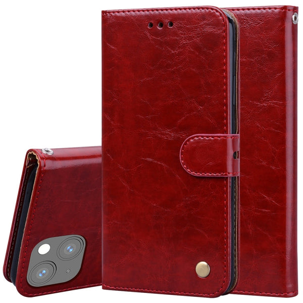 Business Style Oil Wax Texture Horizontal Flip Leather Case with Holder & Card Slots & Wallet