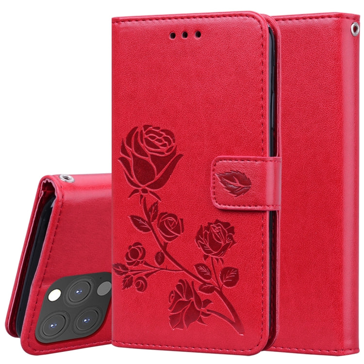 Rose Embossed Horizontal Flip PU Leather Case with Holder & Card Slots & Wallet