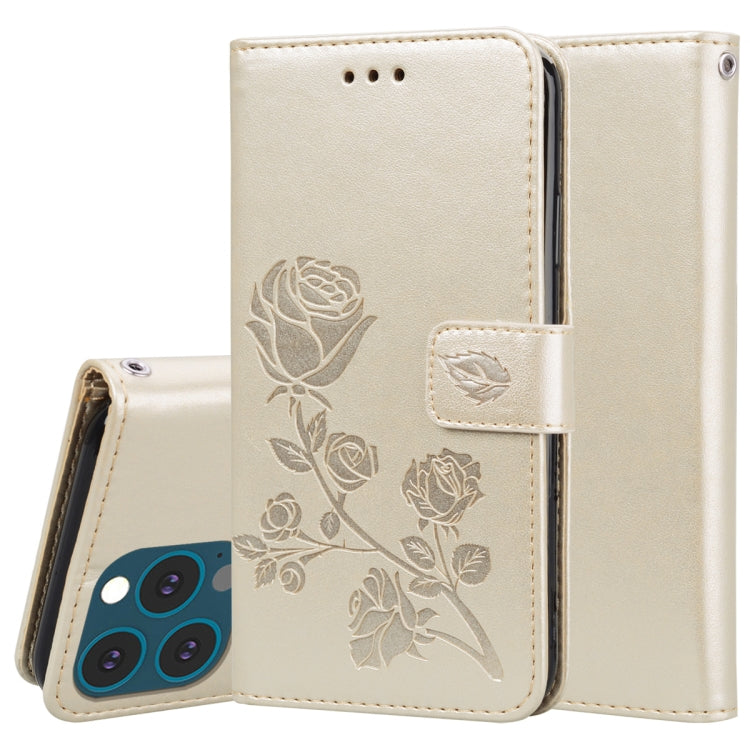 Rose Embossed Horizontal Flip PU Leather Case with Holder & Card Slots & Wallet