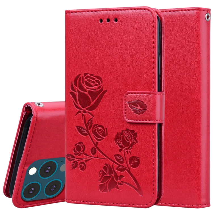 Rose Embossed Horizontal Flip PU Leather Case with Holder & Card Slots & Wallet