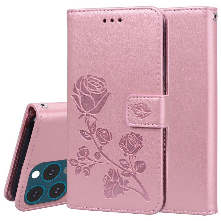 Rose Embossed Horizontal Flip PU Leather Case with Holder & Card Slots & Wallet