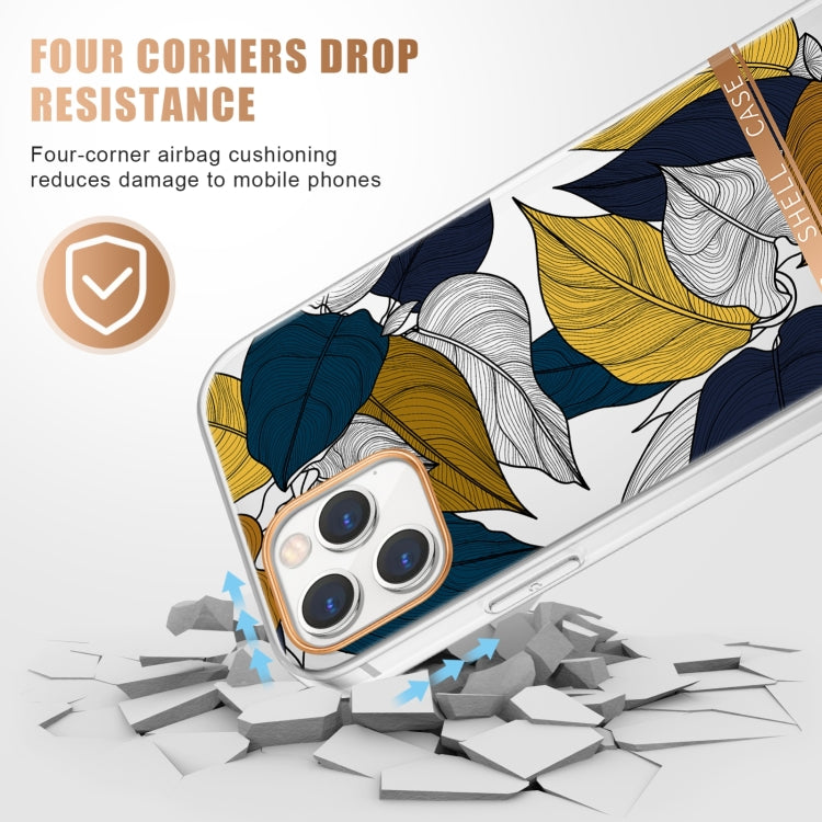 High Translucent Electroplating Flower Pattern TPU + PC Shockproof Case, For iPhone 13, For iPhone 13 Pro Max