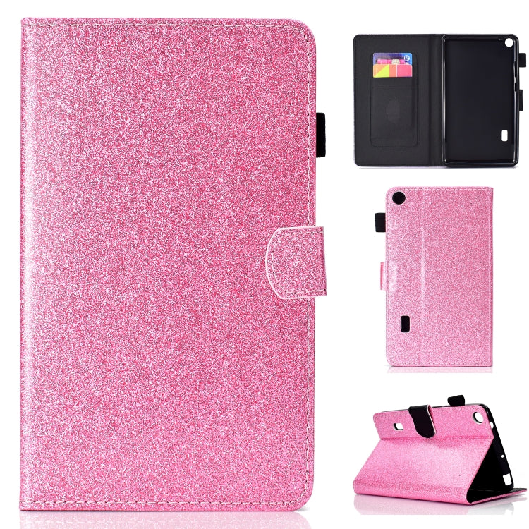 Varnish Glitter Powder Horizontal Flip Leather Case with Holder & Card Slot, For Huawei MediaPad M6 8.4, For Huawei MediaPad M6 10.8, For Huawei MediaPad T3 7.0, For Huawei MediaPad T3 10.0