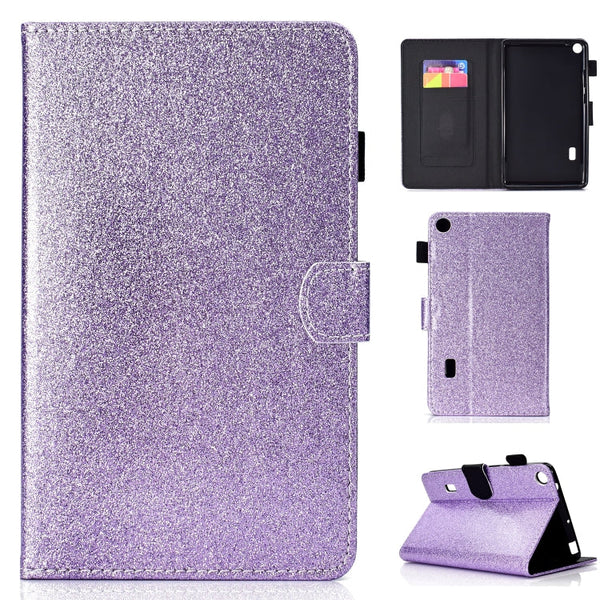 Varnish Glitter Powder Horizontal Flip Leather Case with Holder & Card Slot, For Huawei MediaPad M6 8.4, For Huawei MediaPad M6 10.8, For Huawei MediaPad T3 7.0, For Huawei MediaPad T3 10.0