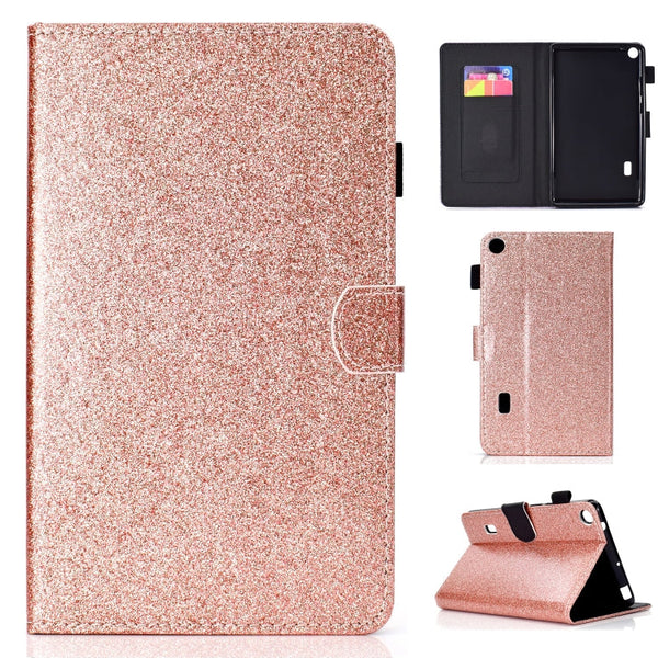 Varnish Glitter Powder Horizontal Flip Leather Case with Holder & Card Slot, For Huawei MediaPad M6 8.4, For Huawei MediaPad M6 10.8, For Huawei MediaPad T3 7.0, For Huawei MediaPad T3 10.0