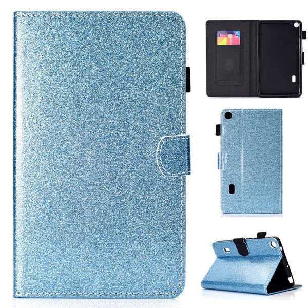 Varnish Glitter Powder Horizontal Flip Leather Case with Holder & Card Slot, For Huawei MediaPad M6 8.4, For Huawei MediaPad M6 10.8, For Huawei MediaPad T3 7.0, For Huawei MediaPad T3 10.0
