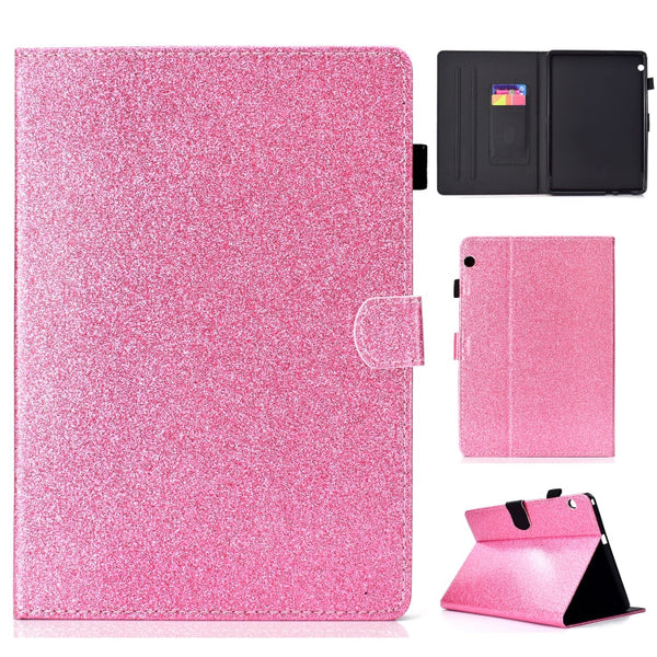 Varnish Glitter Powder Horizontal Flip Leather Case with Holder & Card Slot, For Huawei MediaPad M6 8.4, For Huawei MediaPad M6 10.8, For Huawei MediaPad T3 7.0, For Huawei MediaPad T3 10.0