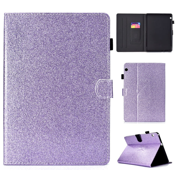 Varnish Glitter Powder Horizontal Flip Leather Case with Holder & Card Slot, For Huawei MediaPad M6 8.4, For Huawei MediaPad M6 10.8, For Huawei MediaPad T3 7.0, For Huawei MediaPad T3 10.0