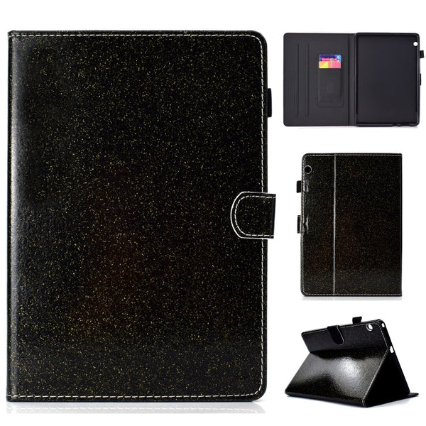 Varnish Glitter Powder Horizontal Flip Leather Case with Holder & Card Slot, For Huawei MediaPad M6 8.4, For Huawei MediaPad M6 10.8, For Huawei MediaPad T3 7.0, For Huawei MediaPad T3 10.0