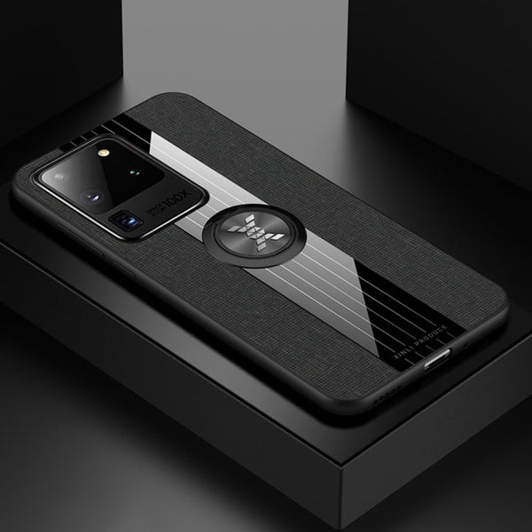 XINLI Stitching Cloth Textue Shockproof TPU Protective Case with Ring Holder, For Samsung Galaxy S20, For Samsung Galaxy S20 FE, For Samsung Galaxy S20+, For Samsung Galaxy S20 Ultra, For Samsung Galaxy S21 5G