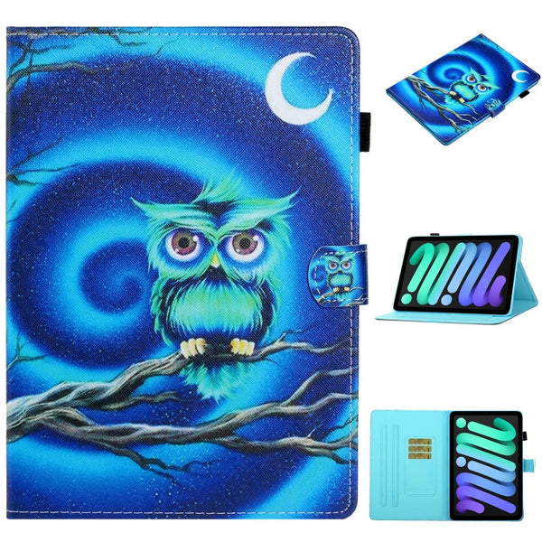 Coloured Drawing Horizontal Flip Leather Case with Holder & Card Slot & Sleep / Wake-up Function, For iPad mini 2024 / mini 6