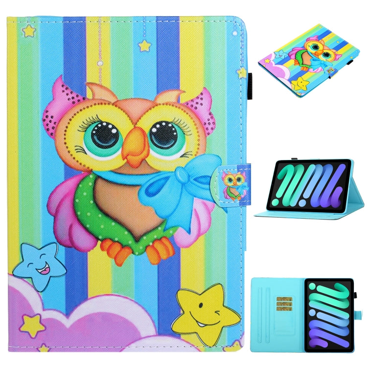Coloured Drawing Horizontal Flip Leather Case with Holder & Card Slot & Sleep / Wake-up Function, For iPad mini 2024 / mini 6