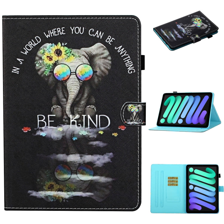 Coloured Drawing Stitching Horizontal Flip Leather Case with Holder & Card Slot & Sleep / Wake-up Function, For iPad mini 2024 / mini 6
