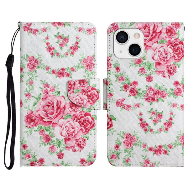 Painted Pattern Horizontal Flip Leather Case with Holder & Card Slot & Wallet, For iPhone 13
